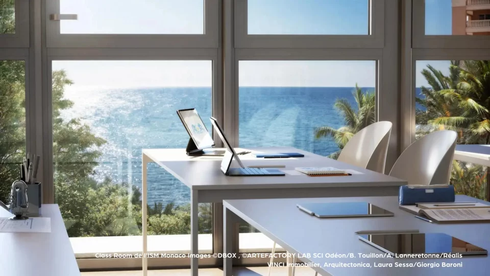 Gebäude in der Nähe der neuen ISM (Internationale Schule von Monaco)